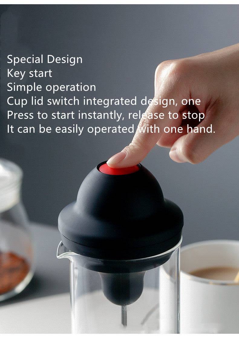 Electric Milk Frother for Coffee – Latte & Beverage Mixer Cup