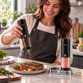 Electric Salt & Pepper Grinder Set – 2-Piece One-Touch Adjustable Grinders