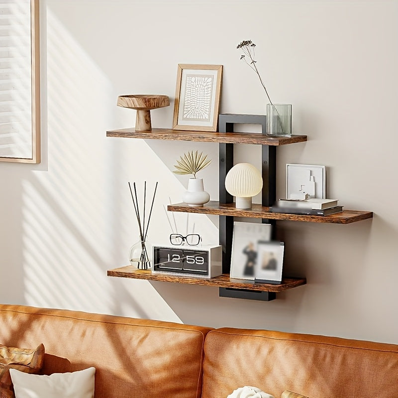 3-Tier Wall Shelves with Foldable Brackets